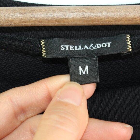 Stella & Dot Striped Pullover Black M - Picture 4 of 7